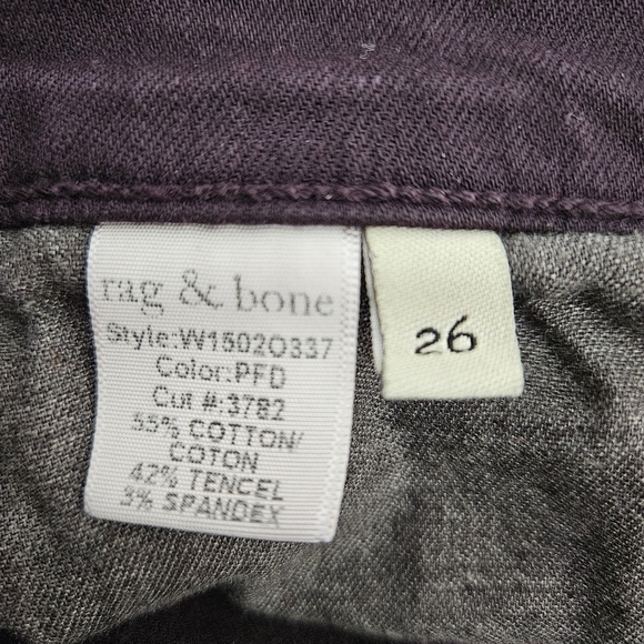 Rag & Bone Skinny Jeans Purple Mid Rise Dark Wash Denim 26 - Picture 6 of 7